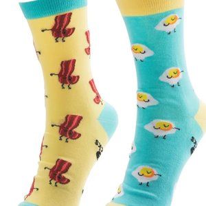 Bacon and Eggs Mismatched Socks for Women